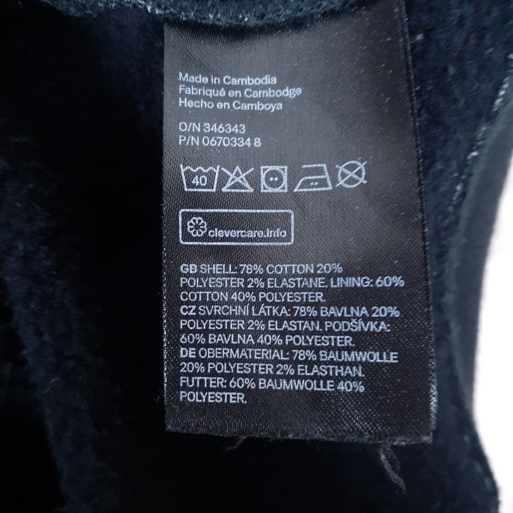 H&M Mens Sweatshirt L Collar Front Pocket Black 419 - Picture 4 of 4